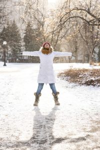 woman, winter, outdoors, fun, cold, snow, christmas, snowfall, nature, snowing, girl, young woman, happy, enjoyment, happiness, sunny, pose, portrait